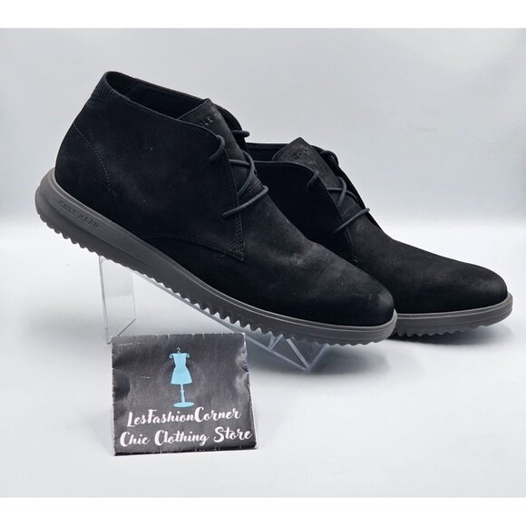 Cole Haan Men's Black Suede Lightweight Original Grand Chukka Boots Size 13 2955 - Picture 14 of 16